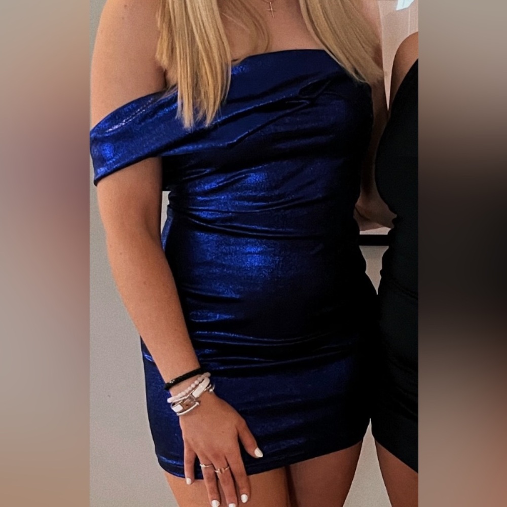 Superdown Revolve blue sparkle dress size small